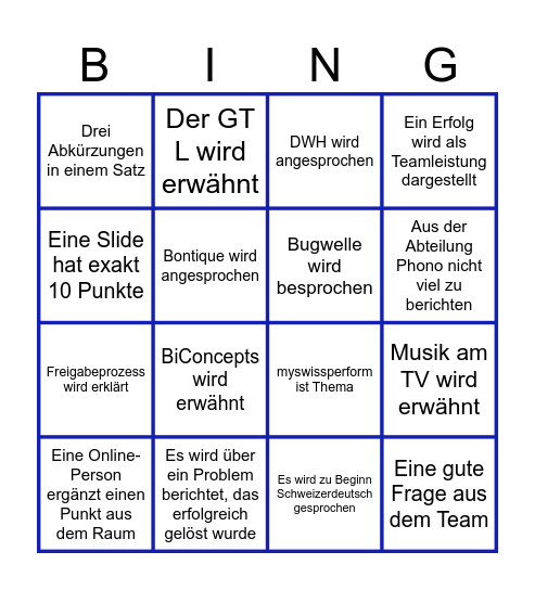inHouse-Bingo Card