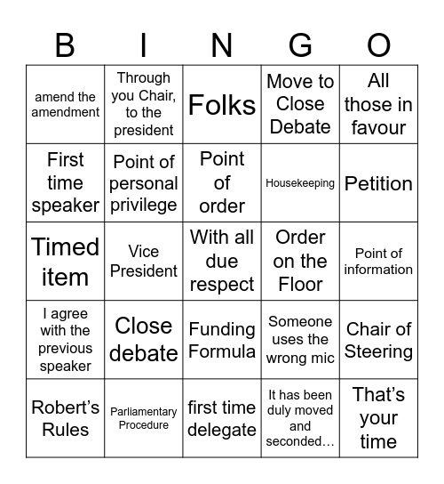 Annual Meeting BINGO Card