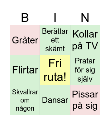 Sims 1 Bingo Card