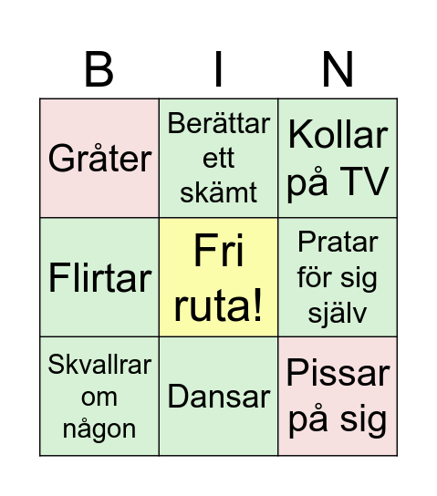 Sims 1 Bingo Card