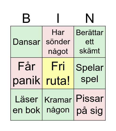 Sims 1 Bingo Card