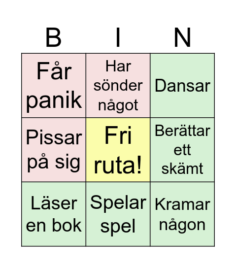 Sims 1 Bingo Card