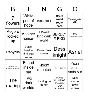 Chapter FIVE!!! Bingo Card