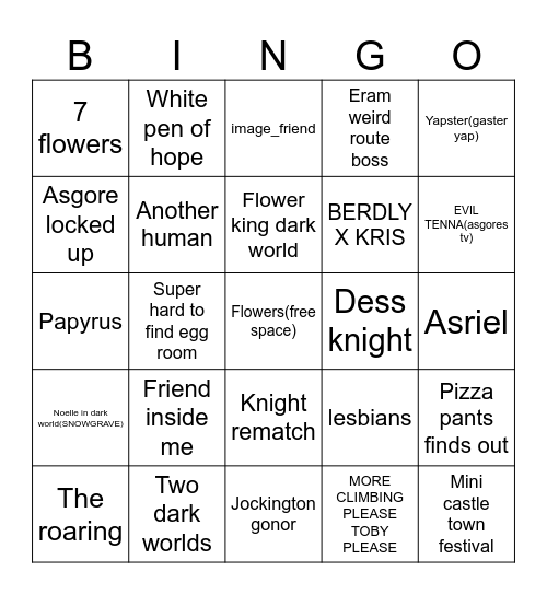 Chapter FIVE!!! Bingo Card