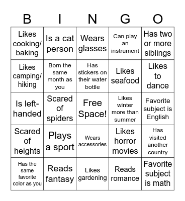Ask Library Staff! Bingo Card