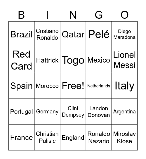 2026 World Cup Bingo Card