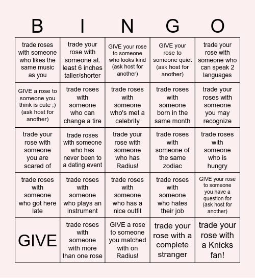 Society Social Bingo! Bingo Card