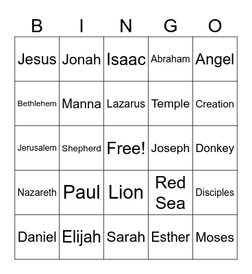 BIBLE Bingo Card