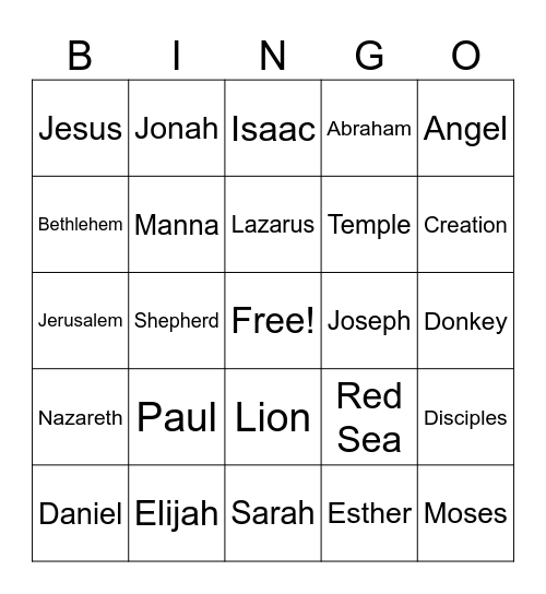 BIBLE Bingo Card
