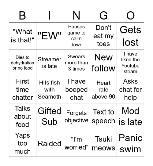 ScaredyChlo's Subnautica Bingo! Bingo Card