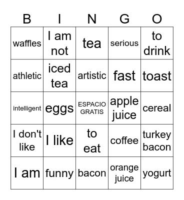 Loteria - Desayuno Bingo Card