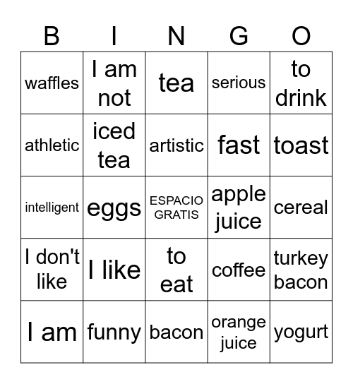 Loteria - Desayuno Bingo Card