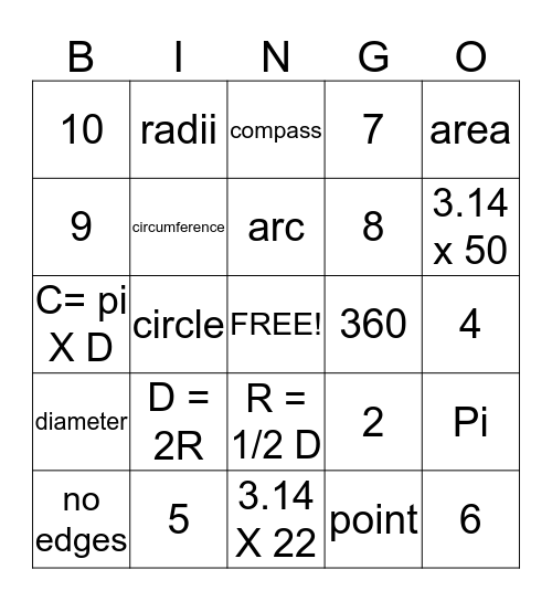 Circle Bingo Card