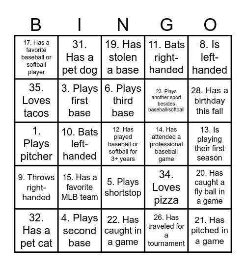 NV D3 Scavenger Bingo Card