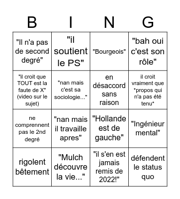 React à Mulch Bingo Card