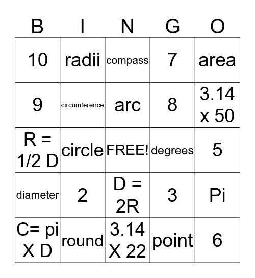 Circle Bingo Card