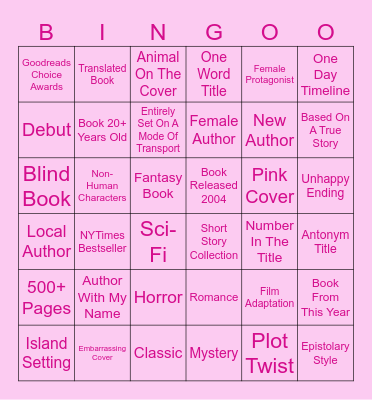 Book Bingo Card