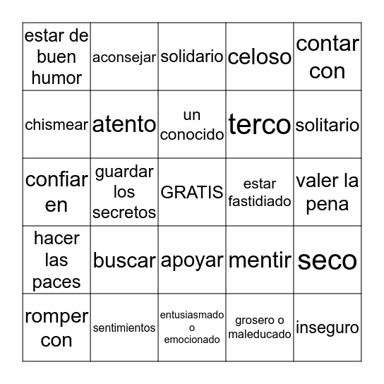 2.2G Bingo Card