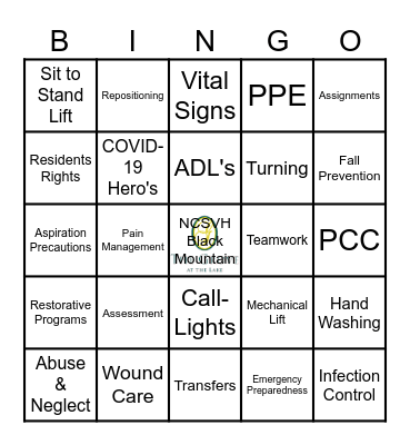 National C.N.A. Week Bingo Card