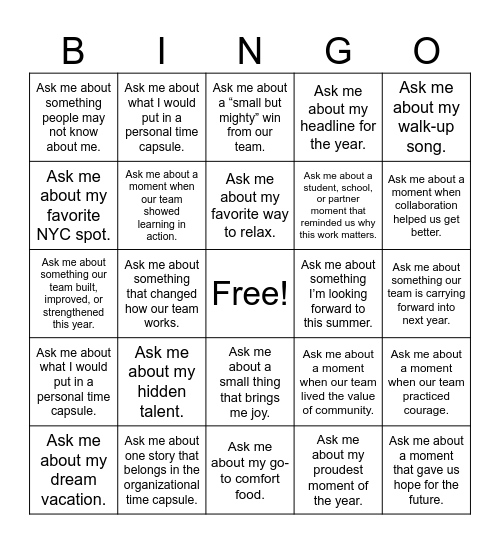 Ask Me About...2025-2026 Bingo Card