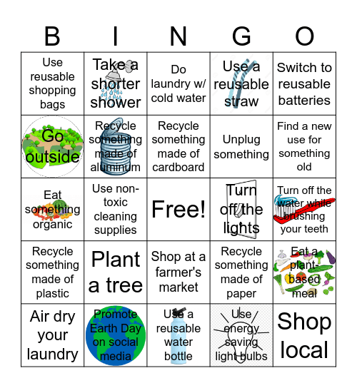 Earth Day BINGO Card