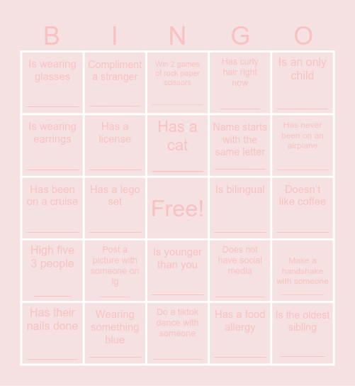 Get to know you birthday bingo Card