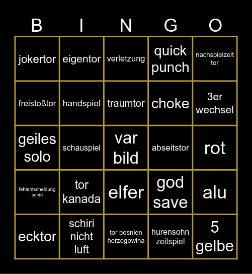 can bih Bingo Card
