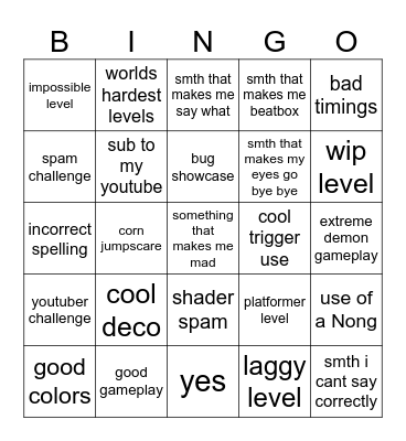 gd Bingo Card