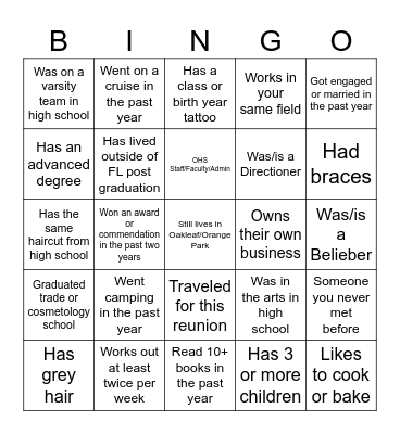 Mix & Mingle Bingo Card