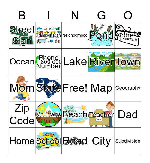 Things surrounding me Bingo Card