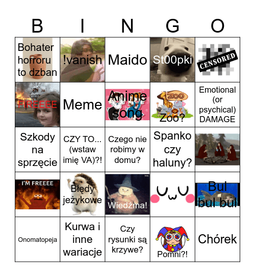 Debiucik Zavistnej Bingo Card