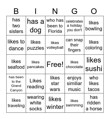 ABC PLEASE Bingo Card