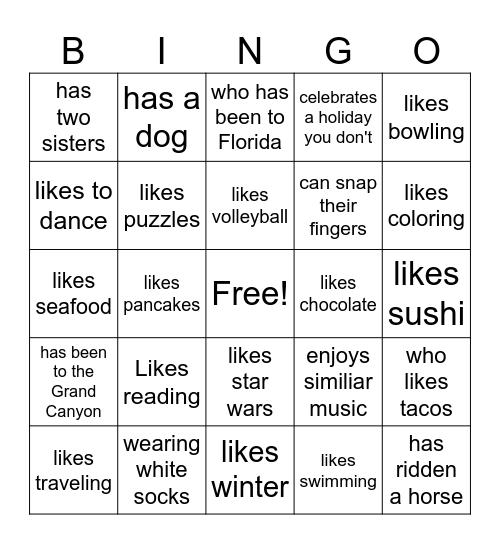 ABC PLEASE Bingo Card