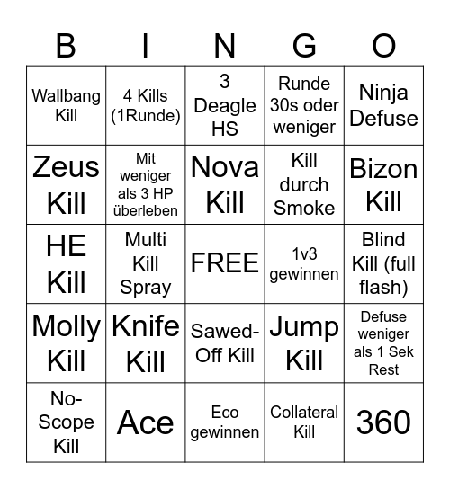 CS Bingo Card
