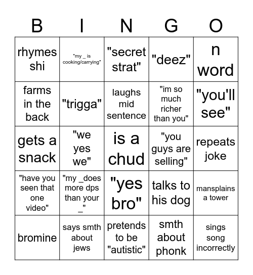 Felix Bingo Card Bingo Card