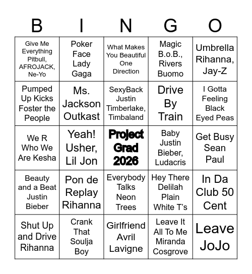 Bingo 2000s Bingo Card