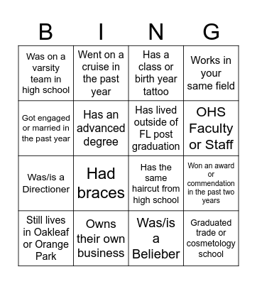 Mix & Mingle Bingo Card