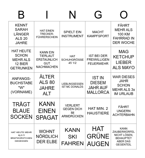 DARF MAN NOCH 25 WERDEN ?!? Bingo Card