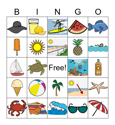 Summer / Beach Bingo Card