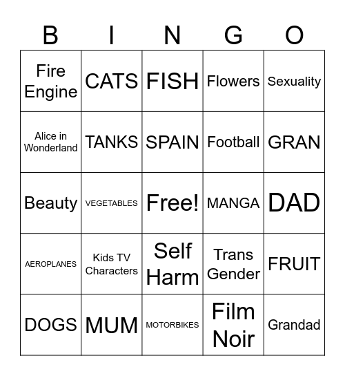 ART & DESIGN Bingo Card