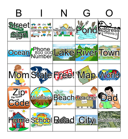 Things surrounding me Bingo Card
