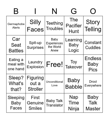 Life of a New Parent Bingo Card