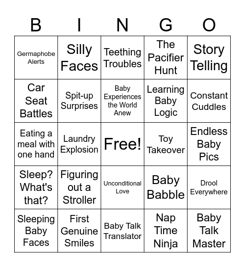 Life of a New Parent Bingo Card