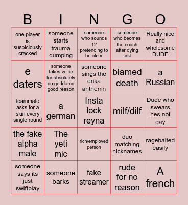valorant Bingo Card
