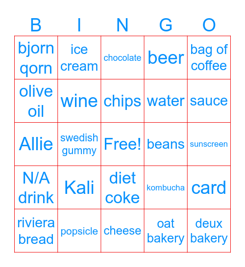 Summer at The Eddy Bingo Card