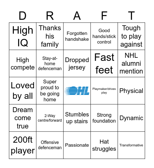 2026 OHL Draft Bingo Card