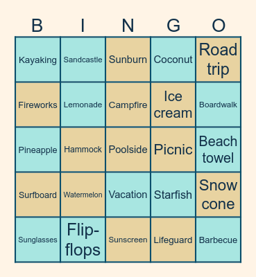 Bingo+ Card #1: Summer Bingo Card