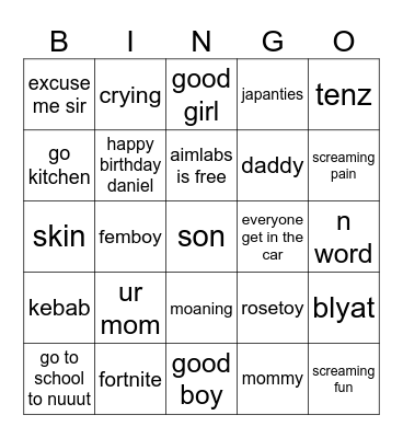 t Bingo Card