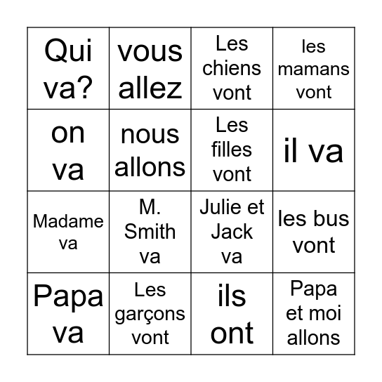 aller Bingo Card