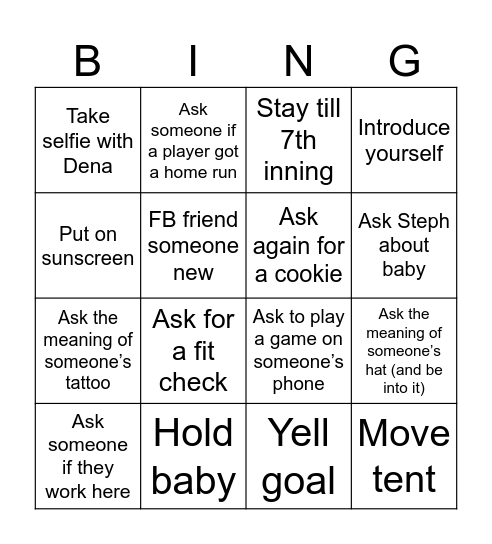 Black Swan Honkers Game Bingo Card